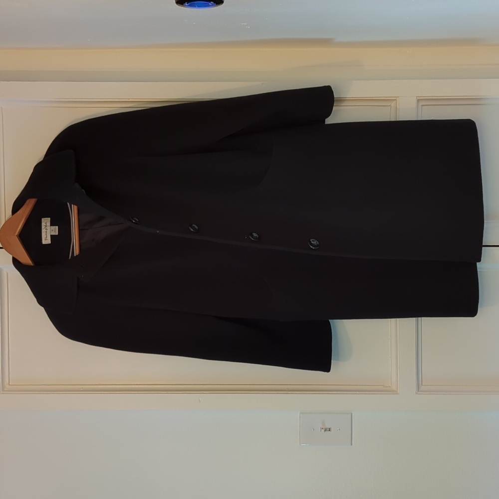 Preston & York, Wool Blend Peacoat, 10, Black